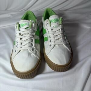 Gola J.Crew CLA280 Mark Cox Canvas Tennis Shoes Sneakers White Green Comfortable